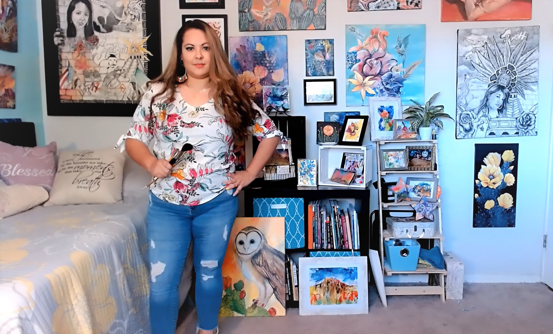 Zoom prep Vanessa in studio